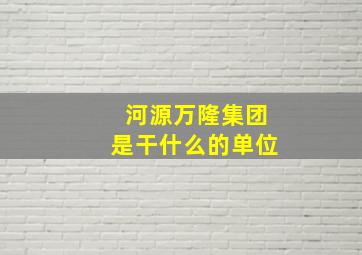 河源万隆集团是干什么的单位