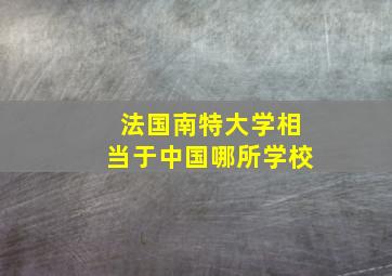 法国南特大学相当于中国哪所学校