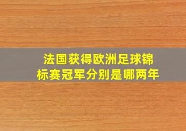 法国获得欧洲足球锦标赛冠军分别是哪两年