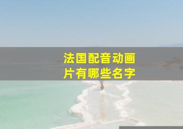 法国配音动画片有哪些名字