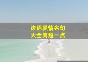 法语爱情名句大全简短一点