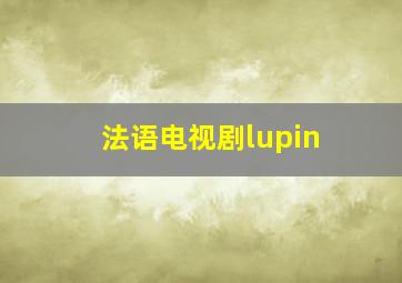 法语电视剧lupin