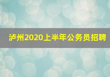 泸州2020上半年公务员招聘