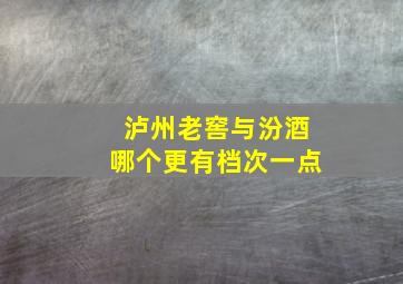 泸州老窖与汾酒哪个更有档次一点