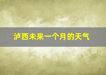 泸西未来一个月的天气