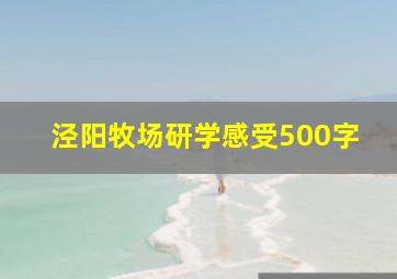 泾阳牧场研学感受500字