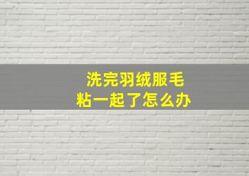 洗完羽绒服毛粘一起了怎么办