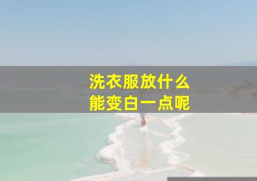 洗衣服放什么能变白一点呢