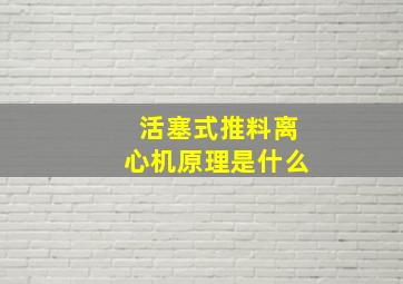 活塞式推料离心机原理是什么