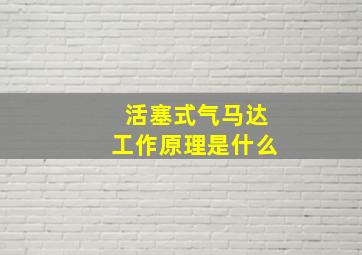 活塞式气马达工作原理是什么