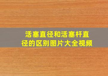 活塞直径和活塞杆直径的区别图片大全视频