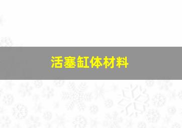 活塞缸体材料