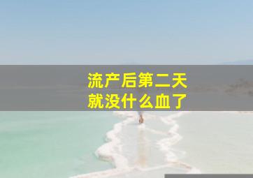 流产后第二天就没什么血了