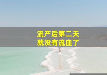 流产后第二天就没有流血了