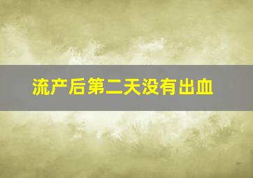 流产后第二天没有出血