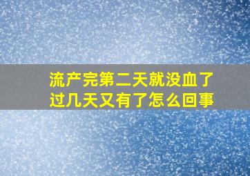 流产完第二天就没血了过几天又有了怎么回事