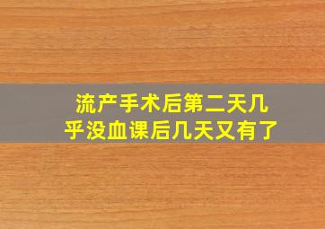 流产手术后第二天几乎没血课后几天又有了