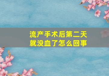 流产手术后第二天就没血了怎么回事