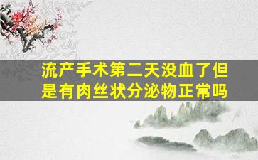 流产手术第二天没血了但是有肉丝状分泌物正常吗