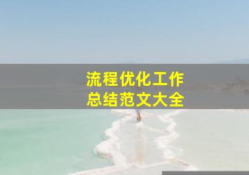 流程优化工作总结范文大全