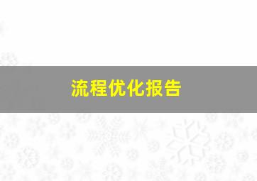 流程优化报告