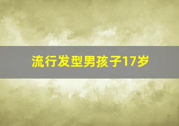 流行发型男孩子17岁