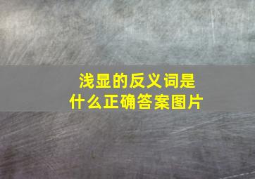 浅显的反义词是什么正确答案图片