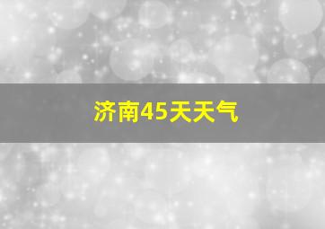 济南45天天气