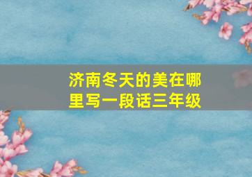 济南冬天的美在哪里写一段话三年级