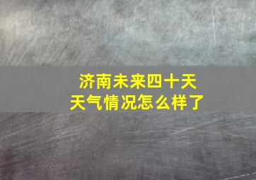 济南未来四十天天气情况怎么样了