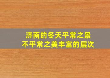 济南的冬天平常之景不平常之美丰富的层次