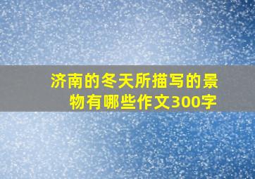 济南的冬天所描写的景物有哪些作文300字