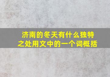 济南的冬天有什么独特之处用文中的一个词概括