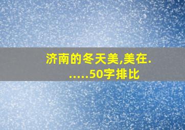 济南的冬天美,美在......50字排比