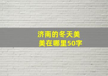 济南的冬天美美在哪里50字