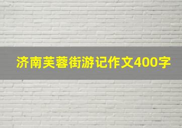 济南芙蓉街游记作文400字