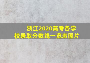 浙江2020高考各学校录取分数线一览表图片