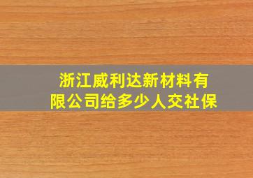 浙江威利达新材料有限公司给多少人交社保