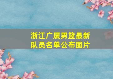 浙江广厦男篮最新队员名单公布图片