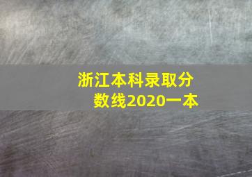 浙江本科录取分数线2020一本