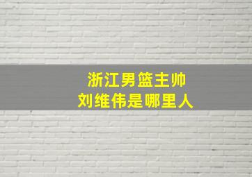 浙江男篮主帅刘维伟是哪里人