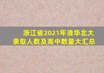 浙江省2021年清华北大录取人数及高中数量大汇总