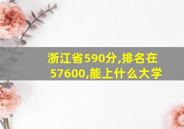 浙江省590分,排名在57600,能上什么大学