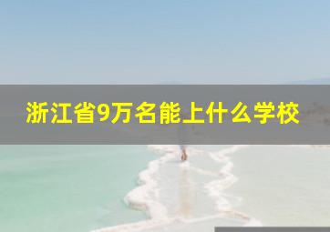 浙江省9万名能上什么学校