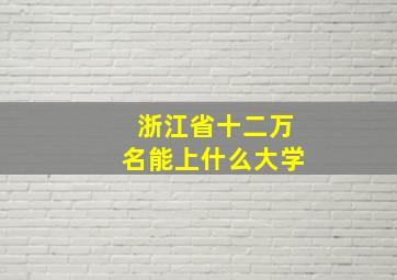 浙江省十二万名能上什么大学