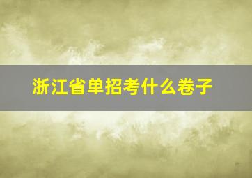 浙江省单招考什么卷子