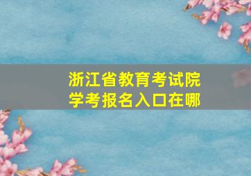 浙江省教育考试院学考报名入口在哪