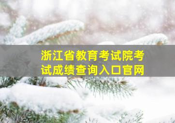 浙江省教育考试院考试成绩查询入口官网