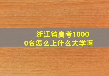 浙江省高考10000名怎么上什么大学啊