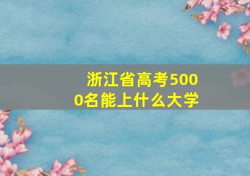 浙江省高考5000名能上什么大学